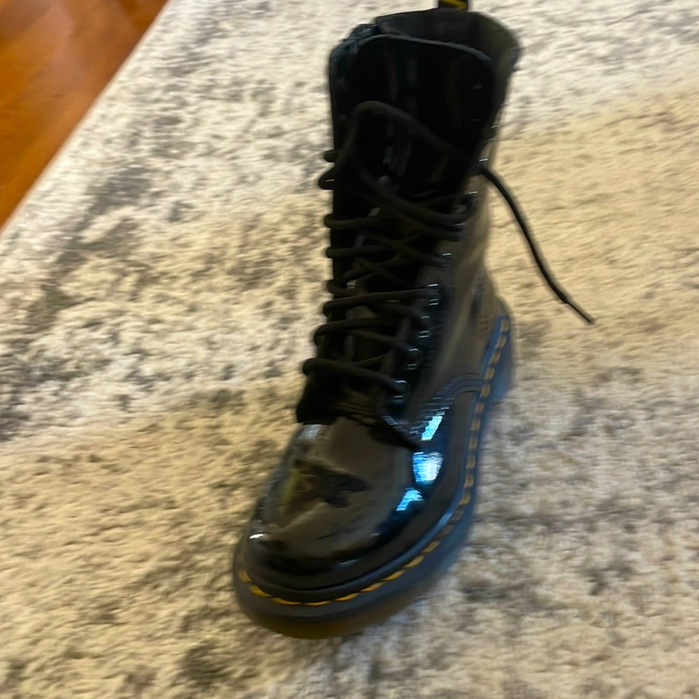Black Patent Leather Doc Martens with easy zipper